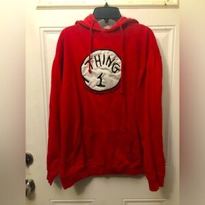 Universal Studios Dr. Seuss Thing 1 red hooded sweatshirt